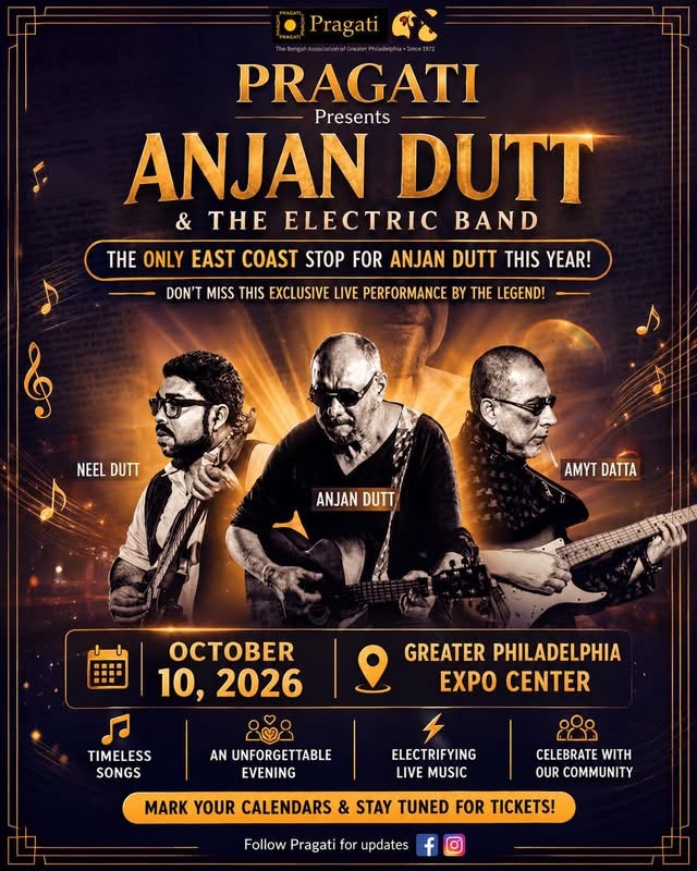 Pragati presents Anjan Dutt & The Electric Band — the only East Coast stop this year